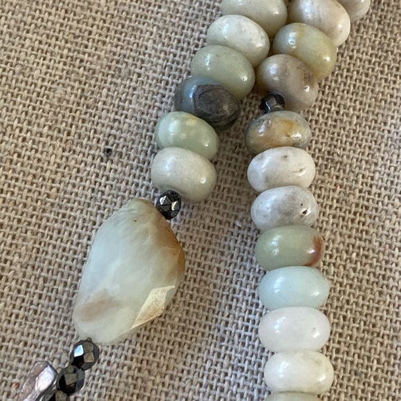 New Boho Chrysoprase Quartz & Amazonite Necklace w verdigris copper pendant … - Picture 10 of 11